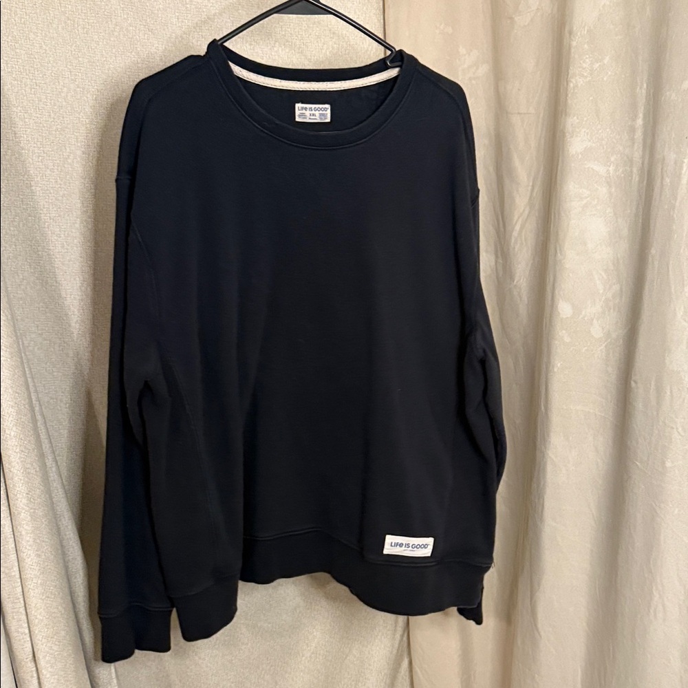 Life Is Good Black Sweatshirt with Logo Patch